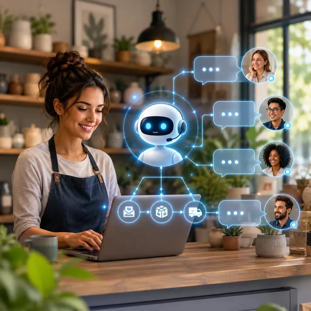 Een moderne AI-chatbot helpt kleine bedrijven sneller klanten te beantwoorden en processen slim te automatiseren.